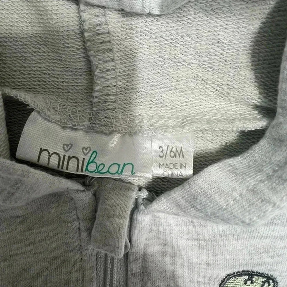 Mini Bean green and gray dinosaur set baby boy sweats fall winter (Size 3/6 M) - Picture 6 of 8